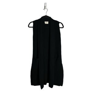 Wilfred Women's Black Merino Wool Knit Sleeveless Cardigan